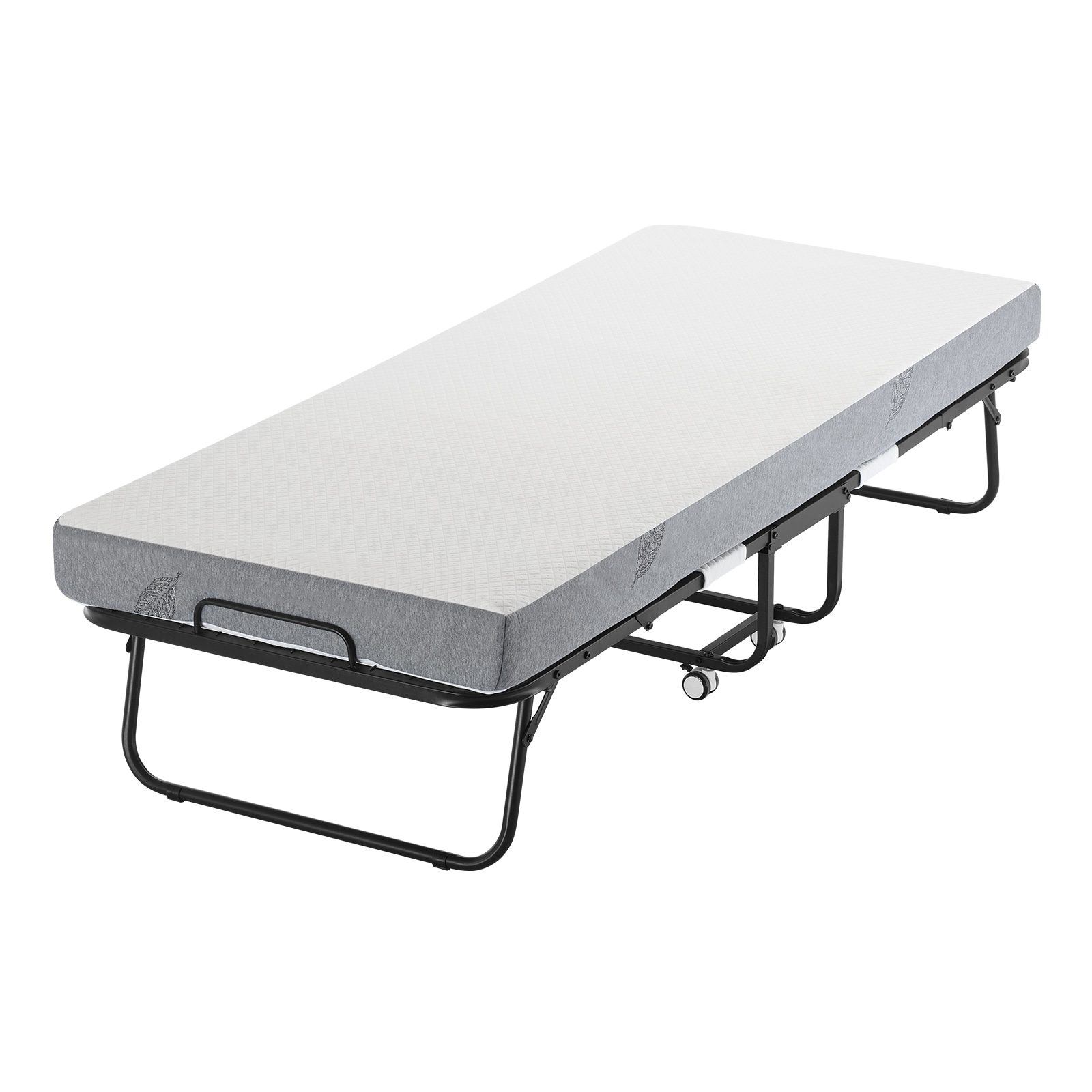 Folding Guest Bed For Adults With Grey Mattress Twin Size_voghion.com